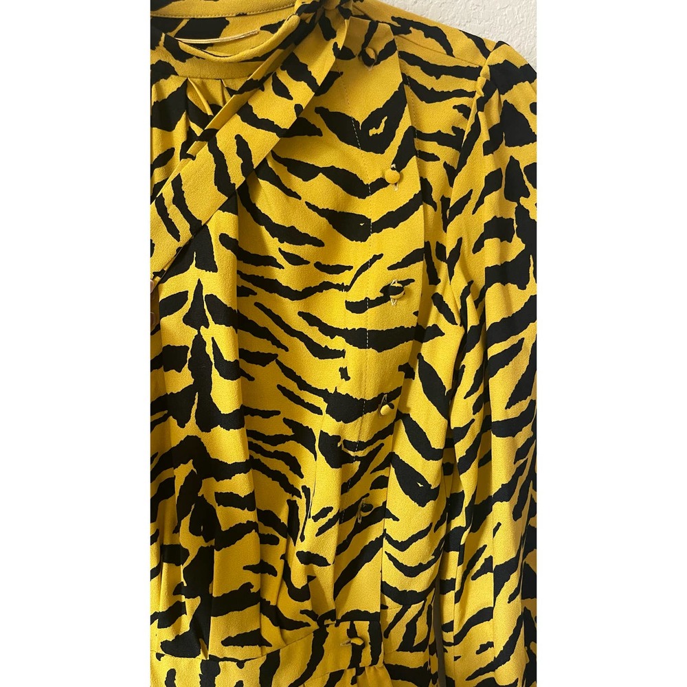 Saint Laurent Tiger Crepe Dress - Picture 10 of 15